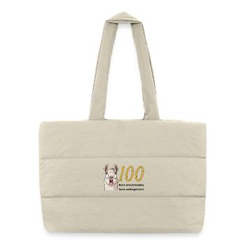 100e anniversaire – brièvement effrayé, puis célébré - Sac shopping matelassé - blanc naturel - Devant