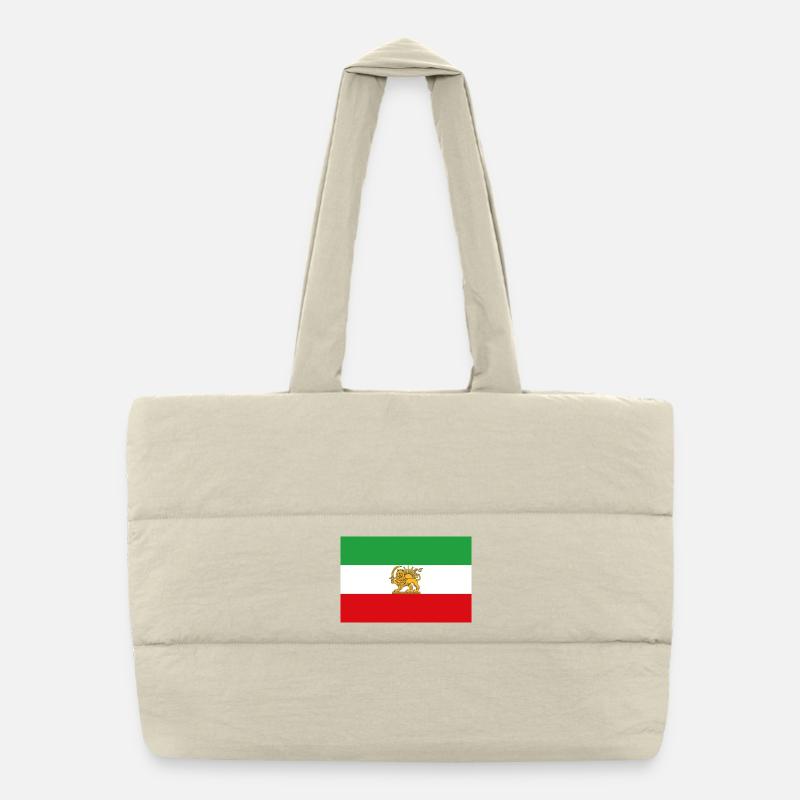 Drapeau Lion et Soleil d’Iran Historique Sac shopping matelassé