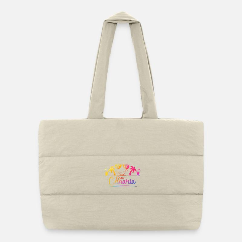 Gran Canaria Strand Regenbogen Puffer-Einkaufstasche