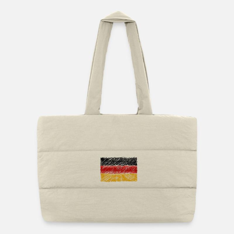 German Flag Scribble Puffer Shopping Bag