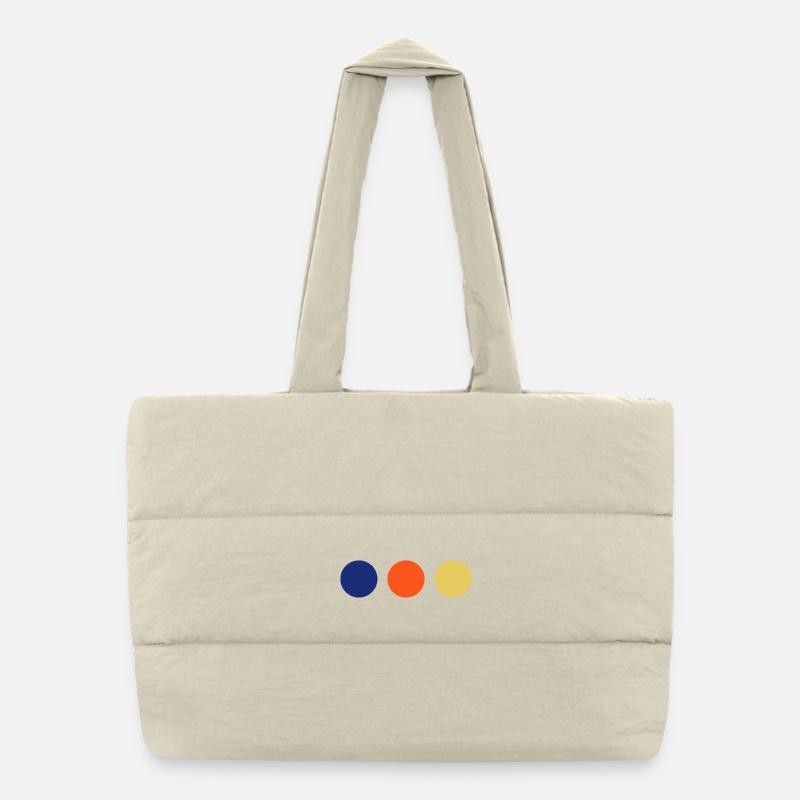 Trio de couleurs Minimal Circles Sac shopping matelassé