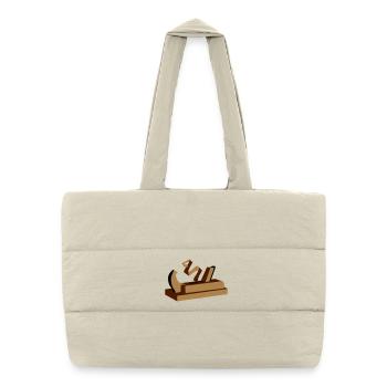 une raboteuse en bois - Sac shopping matelassé - blanc naturel - Devant