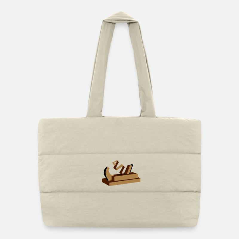 An old hand wood planer Puffer Shopping Bag