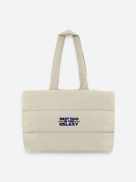 Best dad in the galaxy - Puffer Shopping Bag - natural