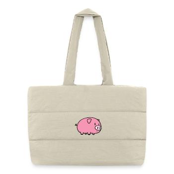 Little pig - Puffer Shopping Bag - natural - Front
