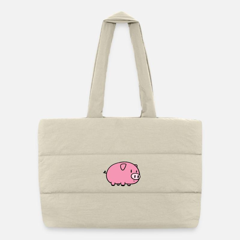 Little pig Puffer Shopping Bag