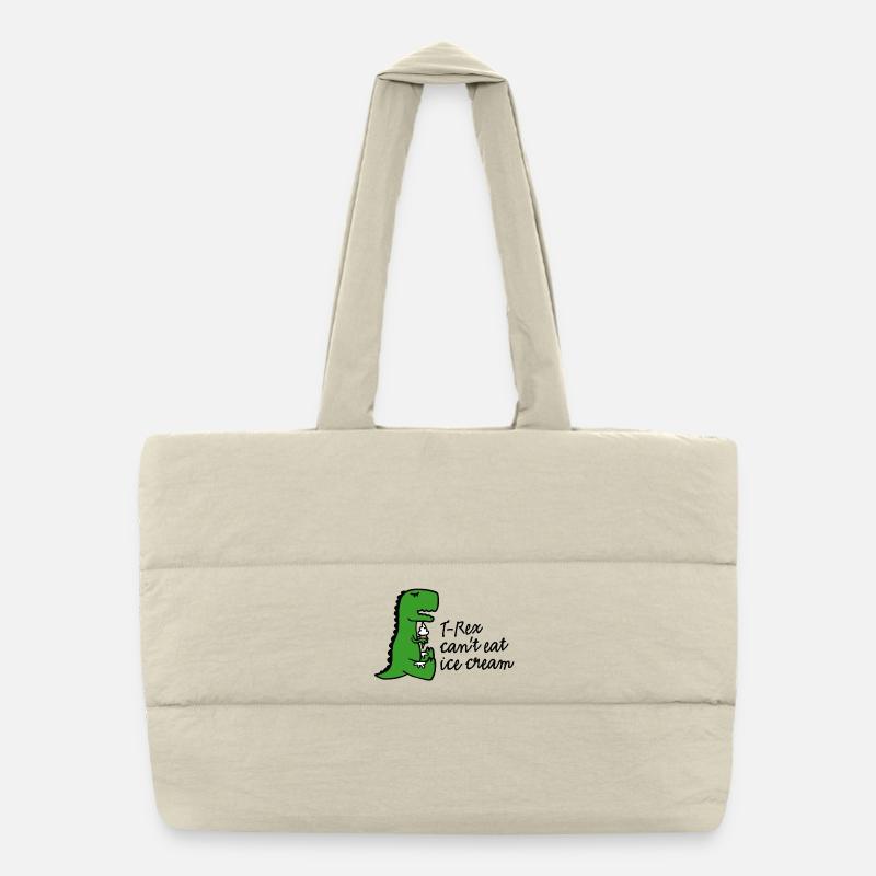 T-rex can't eat cream Puffer-Einkaufstasche