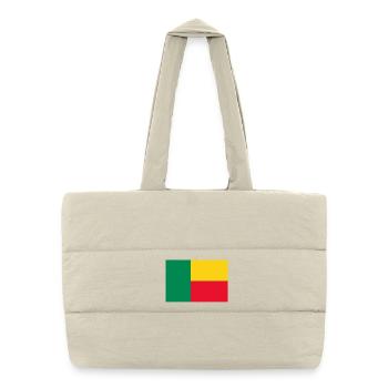 drapeau autocollant du Bénin Aufkleber Fahne Bénin - Sac shopping matelassé - blanc naturel - Devant