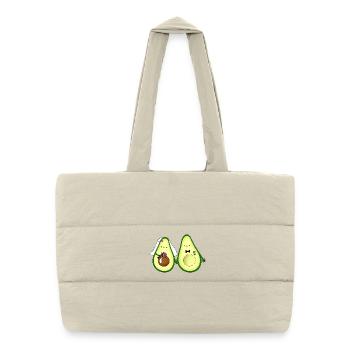 Cadeau de mariage de jeunes mariés à l'avocat pour les végétaliens - Sac shopping matelassé - blanc naturel - Devant