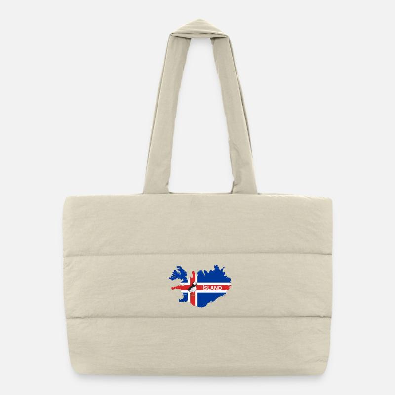 Drapeau de l’Islande Puffin Iceland Design Sac shopping matelassé