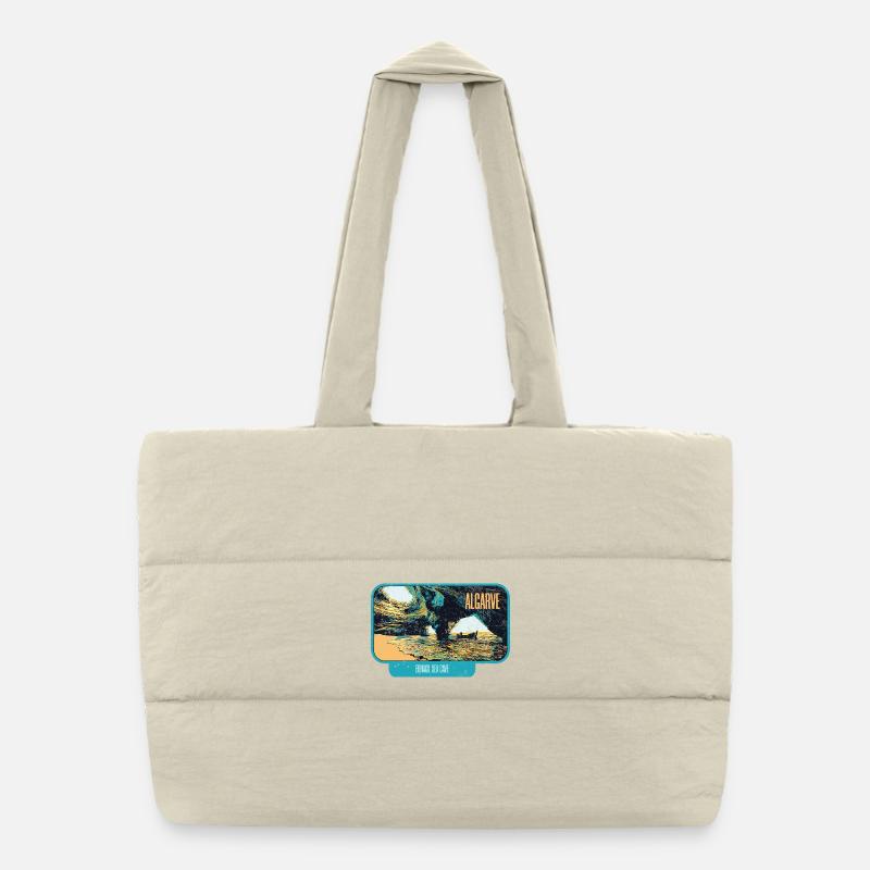 Algarve Portugal, Cave Benagil Beach Summer Sun Puffer Shopping Bag