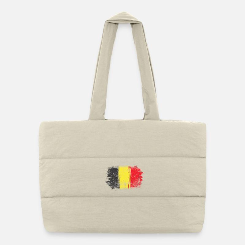 Brushstroke Belgian Flag Puffer Shopping Bag