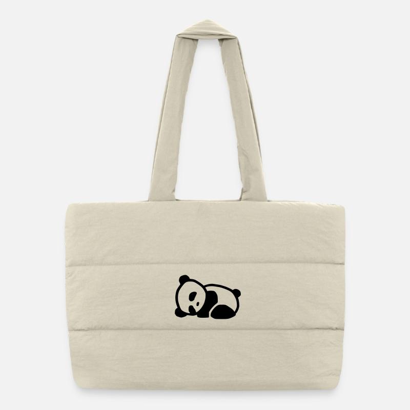 cuddly panda - Puffer Shopping Bag - natural