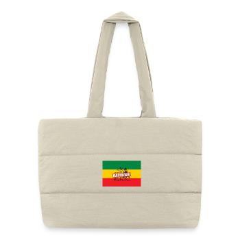 REGGAE FLAGGE - RASTA LION - JAH RASTAFARI - Puffer-Einkaufstasche - Naturweiß - Vorne