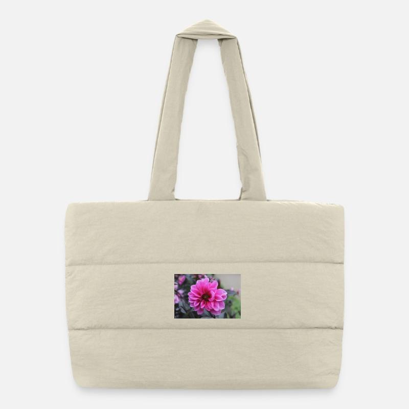 Dahlie pink rosa Blüte ,Blume Puffer-Einkaufstasche