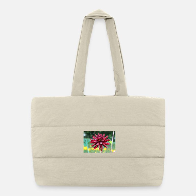 Blume rot rote Blume Puffer-Einkaufstasche