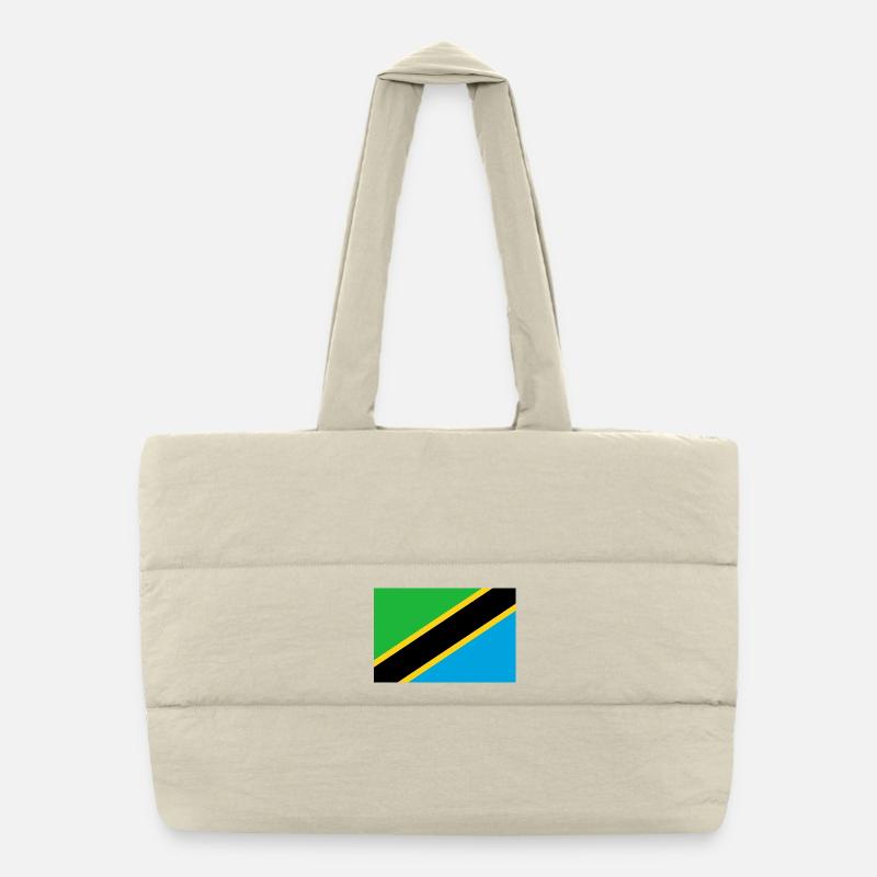 Tanzanie - Sac shopping matelassé - blanc naturel