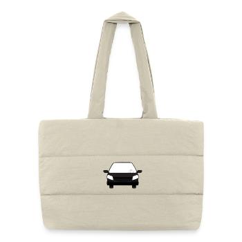 Simple Black Vehicle Graphic - Puffer Shopping Bag - natural - Front