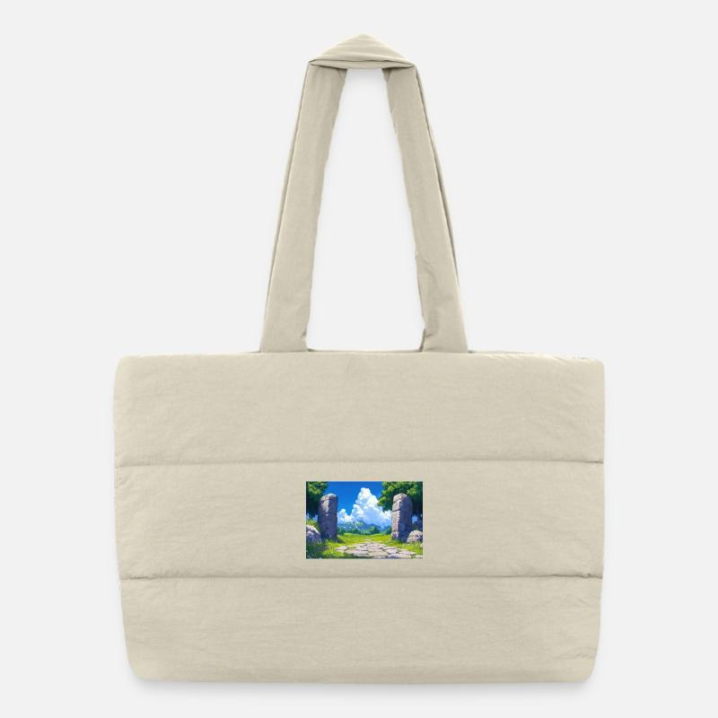 Poster Illustration Paysage de Nature Sac shopping matelassé