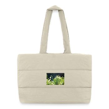 Schneeglöckchen Frühling Blüte Design - Puffer-Einkaufstasche - Naturweiß - Vorne