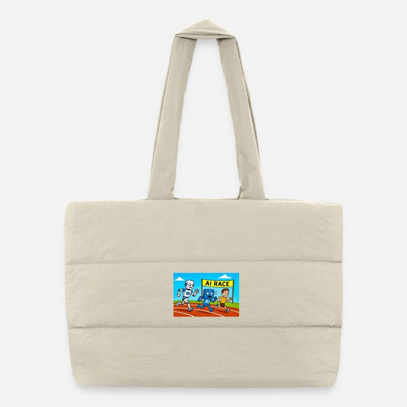 IA course course dessin animé Sac shopping matelassé