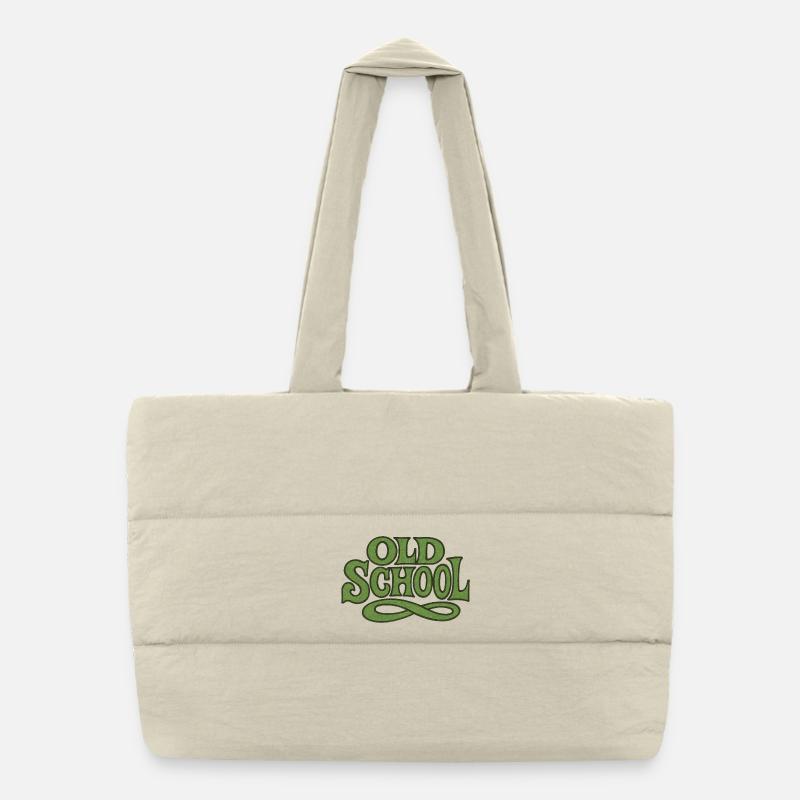 Old School Green Emblem Puffer Shopping Bag