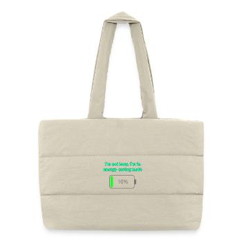 Energy saving mode: not lazy - Puffer Shopping Bag - natural - Front