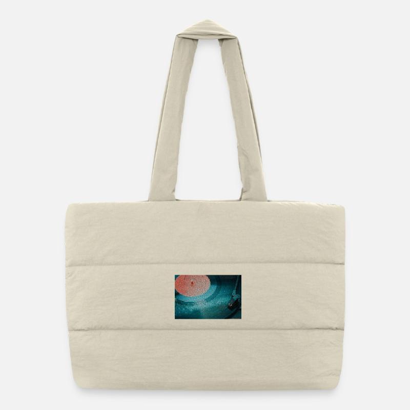 Neon Mosaic Turntable Night Colors Puffer Shopping Bag