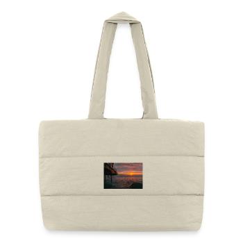 Sunrise Saltburn Pier at Quiet Shore - Puffer Shopping Bag - natural - Front