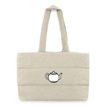 Théière - Sac shopping matelassé - blanc naturel - Devant