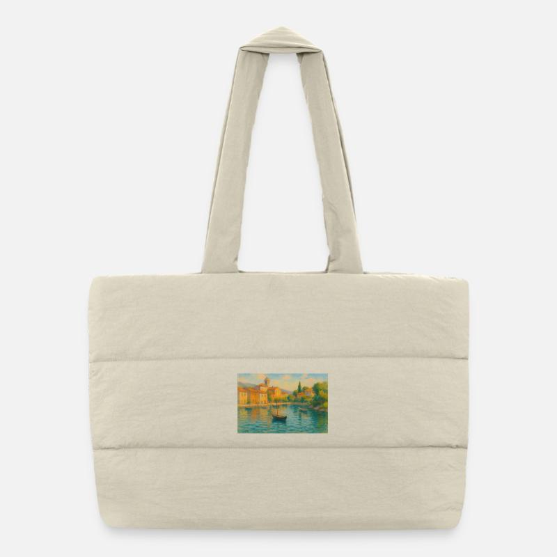 Port idylle au soleil Sac shopping matelassé