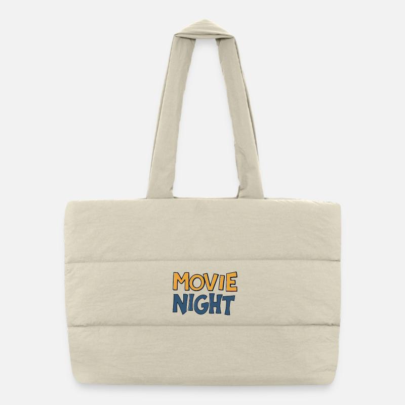 Movie Night Dessin Typographique Coloré Sac shopping matelassé