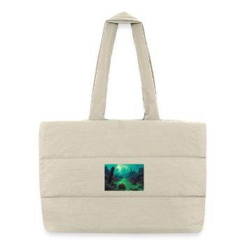 Dark fantasy horror illustration - Puffer Shopping Bag - natural - Front