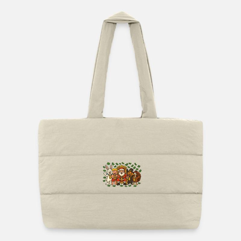 Père Noël Lapin de Pâques Saint-Valentin Halloween Sac shopping matelassé