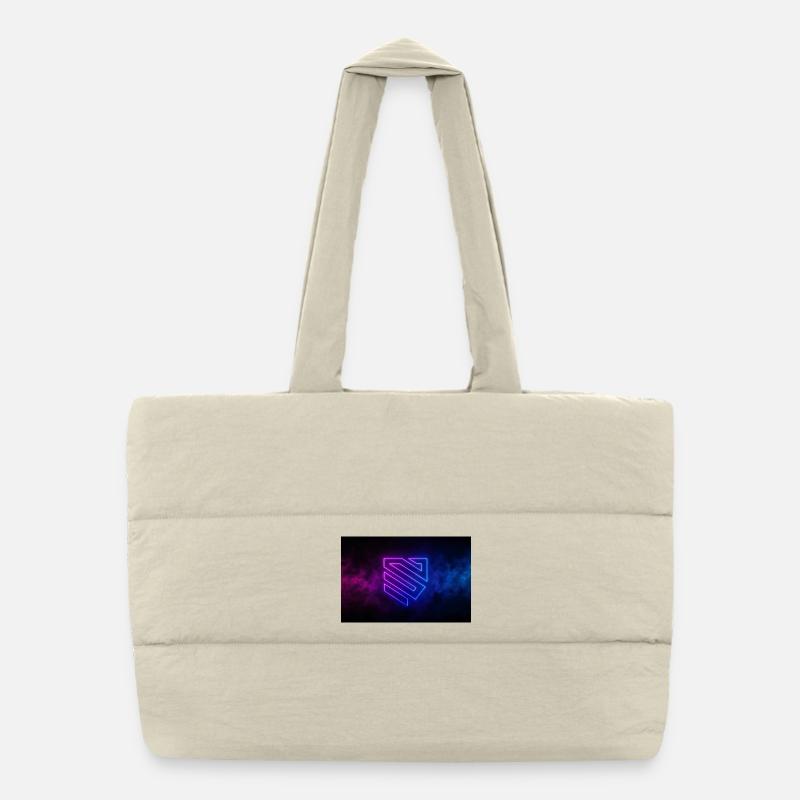Logo du bouclier géométrique néon Sac shopping matelassé