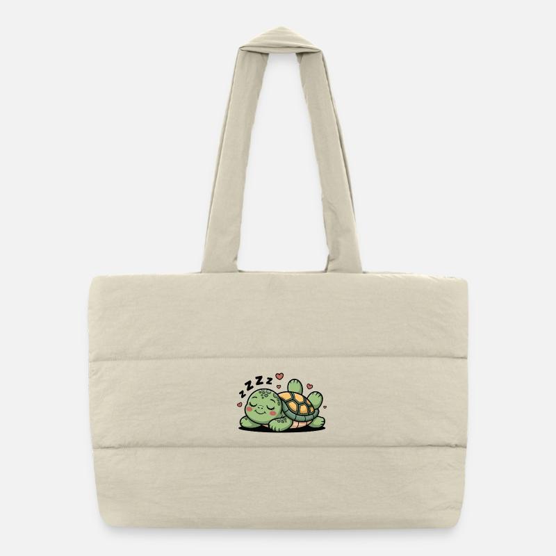 Tortue câline en sommeil Sac shopping matelassé