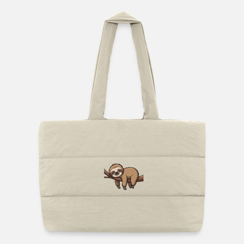 Paresseux endormi sur une branche Sac shopping matelassé