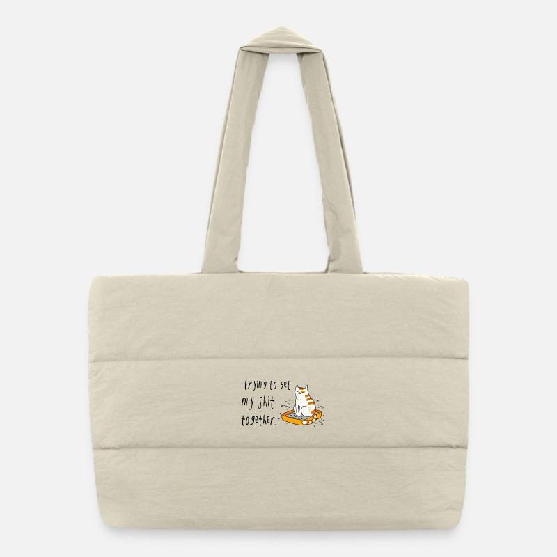 J’essaie de reprendre mes idées en ordre, chat Sac shopping matelassé