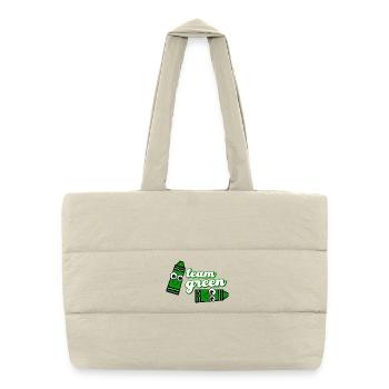 Smiling Crayon Green Team - Puffer Shopping Bag - natural - Front