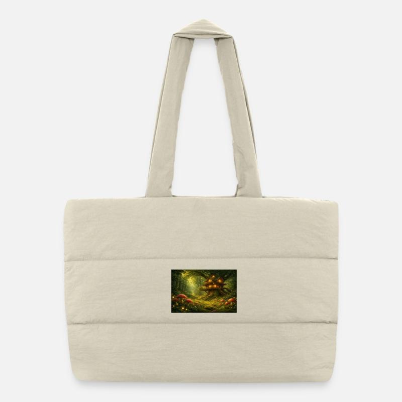 Baumhaus im Feenwald Puffer-Einkaufstasche