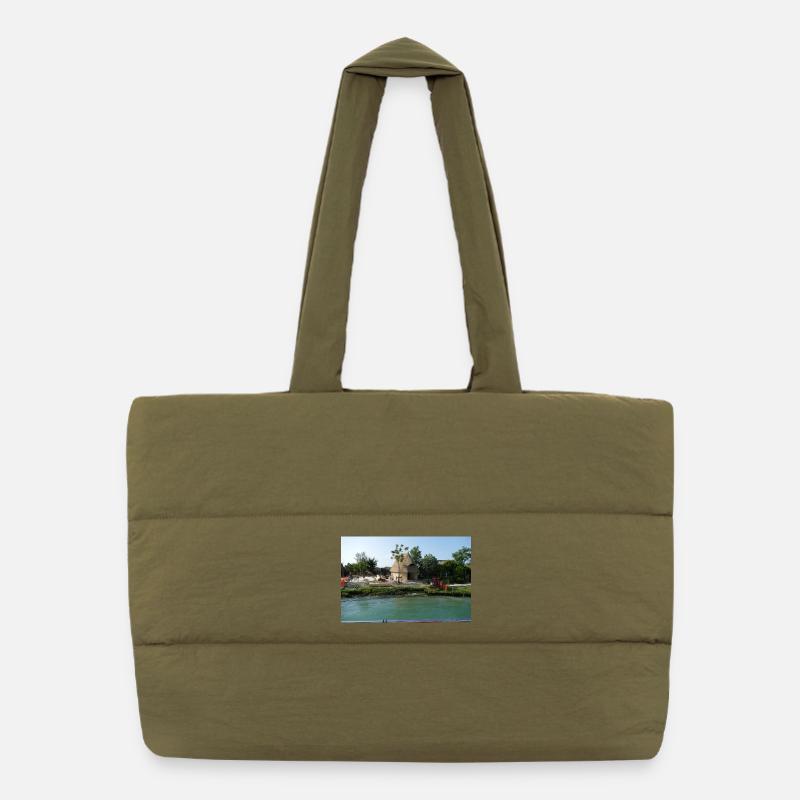 Die Fischerhäuschen von Caorle Puffer-Einkaufstasche