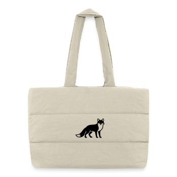 Silhouette d’animal renard - Sac shopping matelassé - blanc naturel - Devant