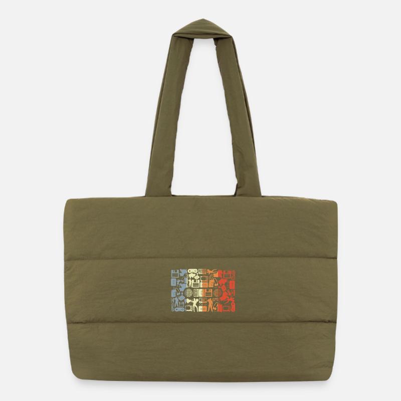 Silhouette de cassette musicale Sac shopping matelassé