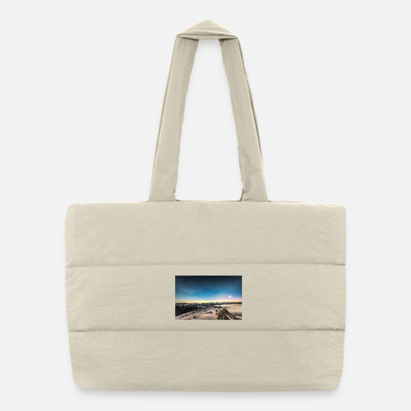 The Night SKy Above Agrafa Mountains Puffer Shopping Bag