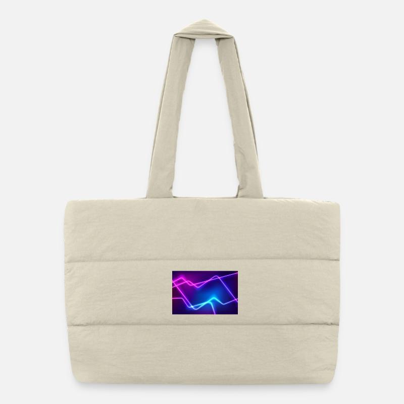 Neon Line Flow Puffer Shopping Bag