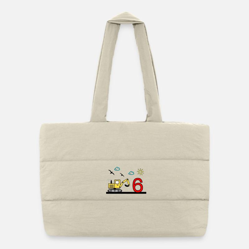 Excavator Puffer Shopping Bag
