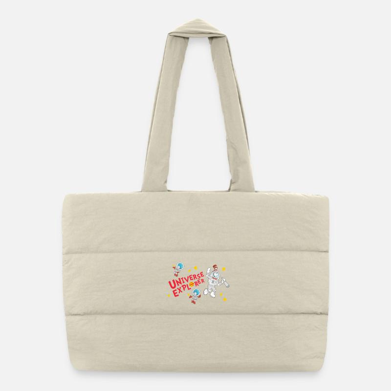 Cat In The Hat As Astronaut Universe Explorer Puffer Shopping Bag