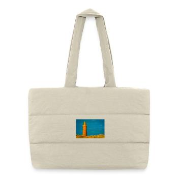 Phare au coucher du soleil - Sac shopping matelassé - blanc naturel - Devant