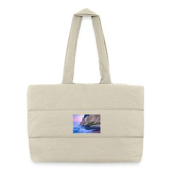 Chalk coast on the island of Rügen in the evening - Puffer Shopping Bag - natural - Front