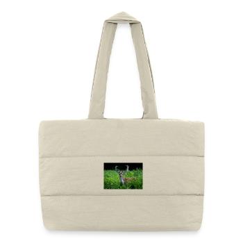 Majestic fallow deer in the green - Puffer Shopping Bag - natural - Front